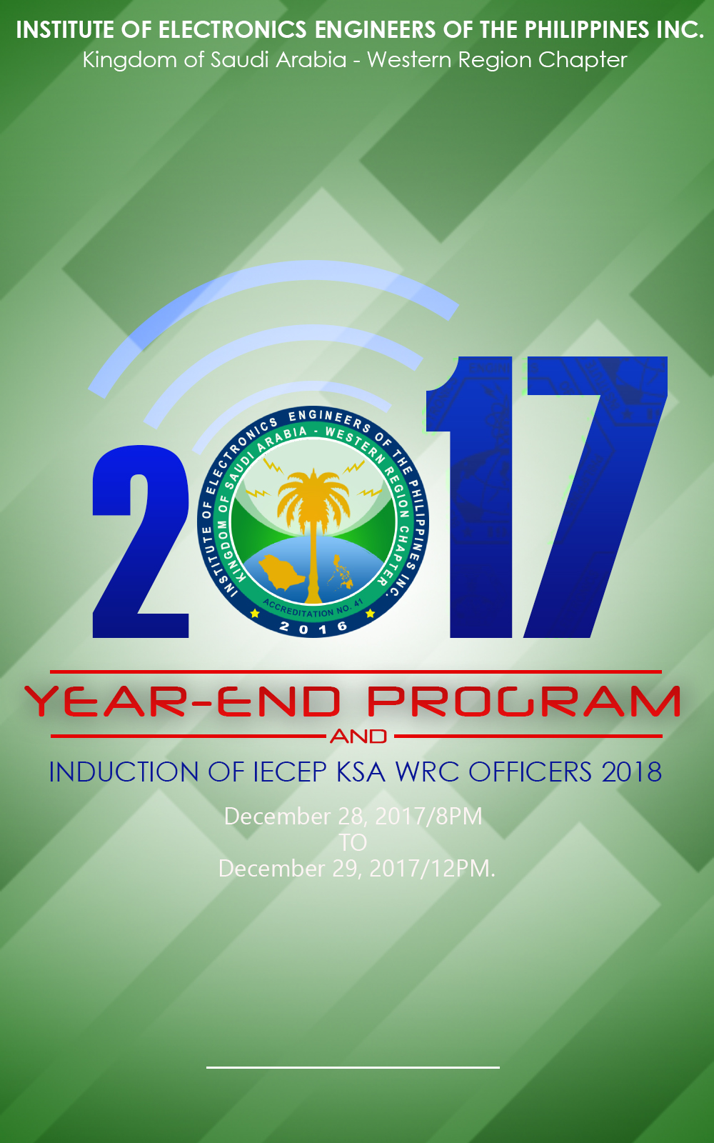 FY2017 Year End Assembly / Induction of IECEP-KSA-WRC Officers 2018